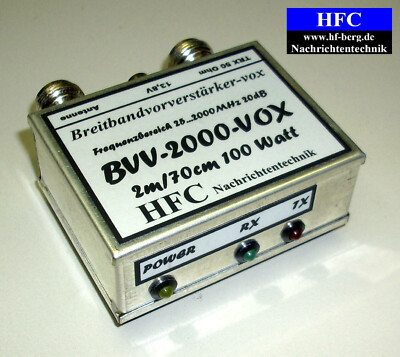 Vorverstärker BVV-2000-VOX LED / 25 bis 2000 MHz Weißblechgehäuse