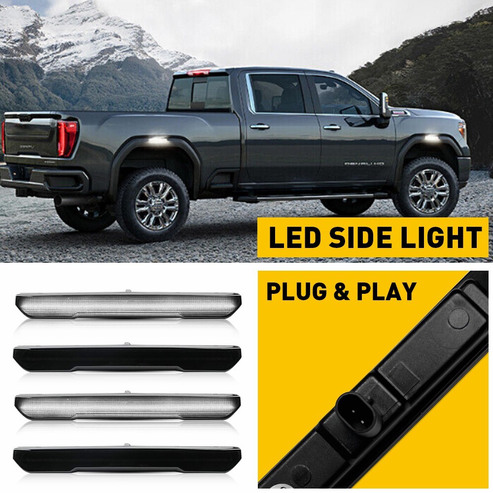 For 2020 2021 2022 Sierra GMC 2500 3500 Amber LED Front Rear Side Marker Lights