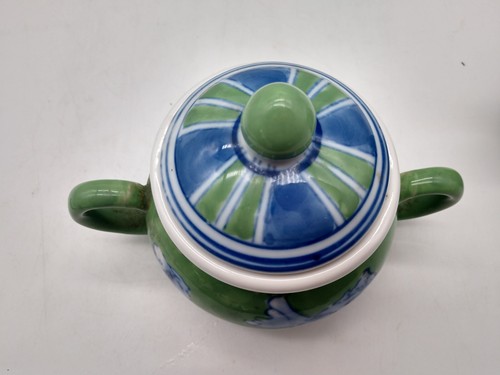 April Cornell Sugar Bowl Lid Creamer Set Fish Nautical Blue Green Vintage - Picture 8 of 10