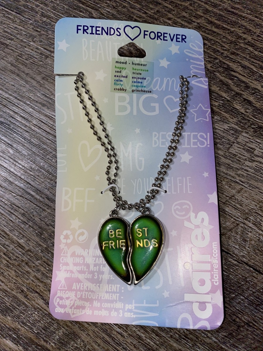 Heart Necklace Color Meanings Mood Bff Necklaces Half Heart Mood