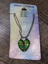 claire  s Blue Green mood best friend necklace bff jewelry set nwt color changing