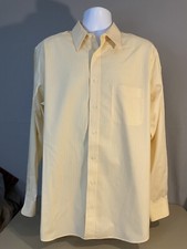 Eddie Bauer Mens L Tall Relaxed Fit Button Down Shirt Yellow