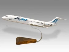 Fokker 100 EUjet Desk Wood Airplane New Model Small Scale 1/100