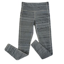 Athleta High Rise Leggings Black / Gray Ripple Jacquard Chaturanga Size S 455973