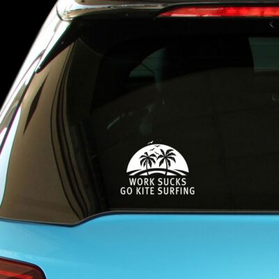 Work Sucks Go Surfing Sticker Decal Surfboard Vintage Skate Surf #6698EN