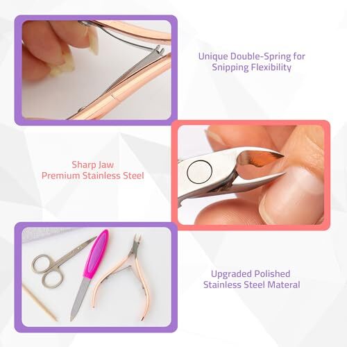 Cuticle Trimmer with Pusher, Nail Trimmer Set, Professional Manicure & Pedicure 