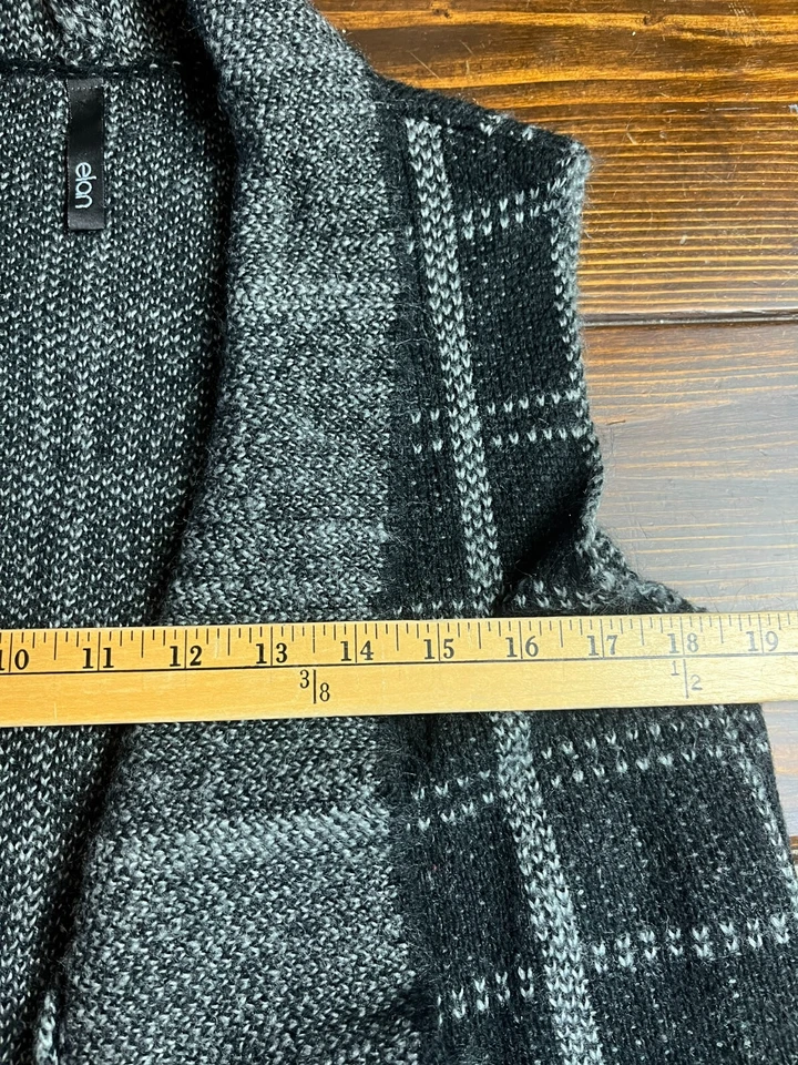 Suéter Elan, Para Mujer Talla Mediana, Negro Gris, Cárdigan, Chaleco Foto 3 de 4