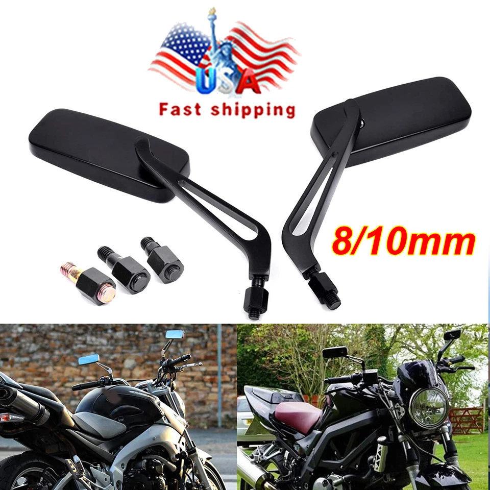 Espejos retrovisores negros para motocicleta Victory Vegas 8 Ball 2005-2017 8 mm/10 mm Foto 3 de 4