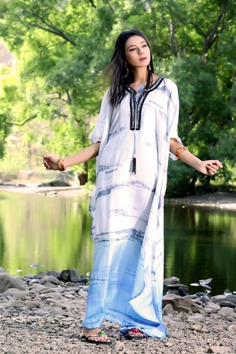 Sakhee Kaftans Long silk kaftan beach 