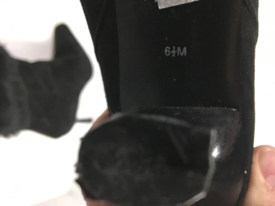 Valerie Stevens Women's Ankle Boots Size 6.5M Leather Upper Faux Fur Trim  - Image 4 of 4