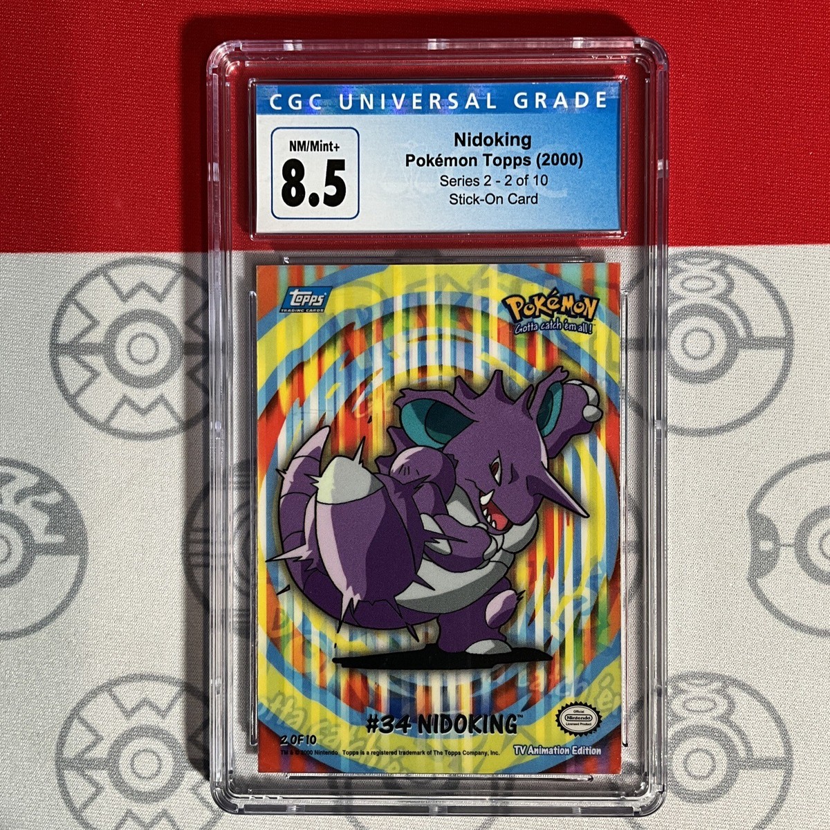 CGC 8.5 NM/MINT Nidoking Topps Pokemon Stick-On Card 2000 Series 2