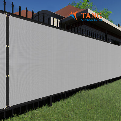 2' Privacy Fence Screen Windscreen Garden Yard Gray Heavy Duty Shade Mesh Cover