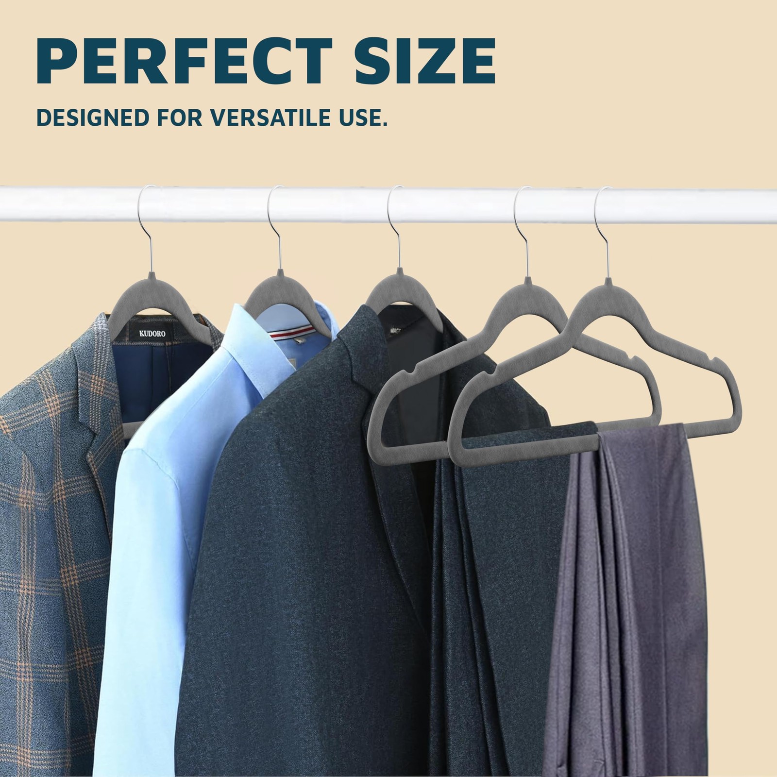 Velvet Clothes Hangers – with 360 Degree Swivel Hook and Non-Slip Shoulder No...