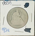 1858 90% Silver Seated Liberty Half Dollars 9JU *Please See Photo for Detail*