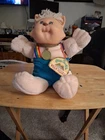 Vintage Cabbage Patch Kids Doll Koosas Boy Cat Rainbow Suspenders Plush 1983