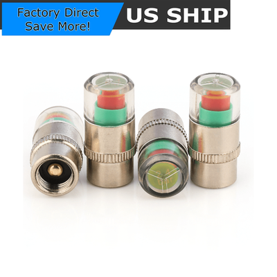 #ad 4Pcs Car Auto Tire Tyre Air Pressure Valve Stem Caps Sensor Indicator Vtruikmwpj $6.62