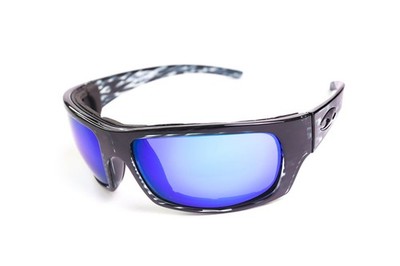 Icicles Stinger Transition Mirror Lens Sunglasses with Liquid Black Frame