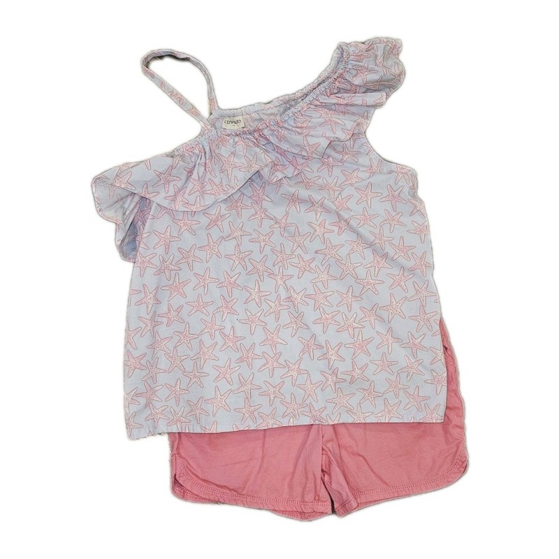 Crewcuts Starfish Ruffle Tank Size 12 Off the Shoulder Blouse  Shorts Set 