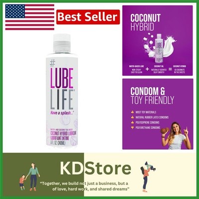 Coconut Hybrid Lubricant   8 Fl Oz Non-Sticky, Skin-Safe &  Formula