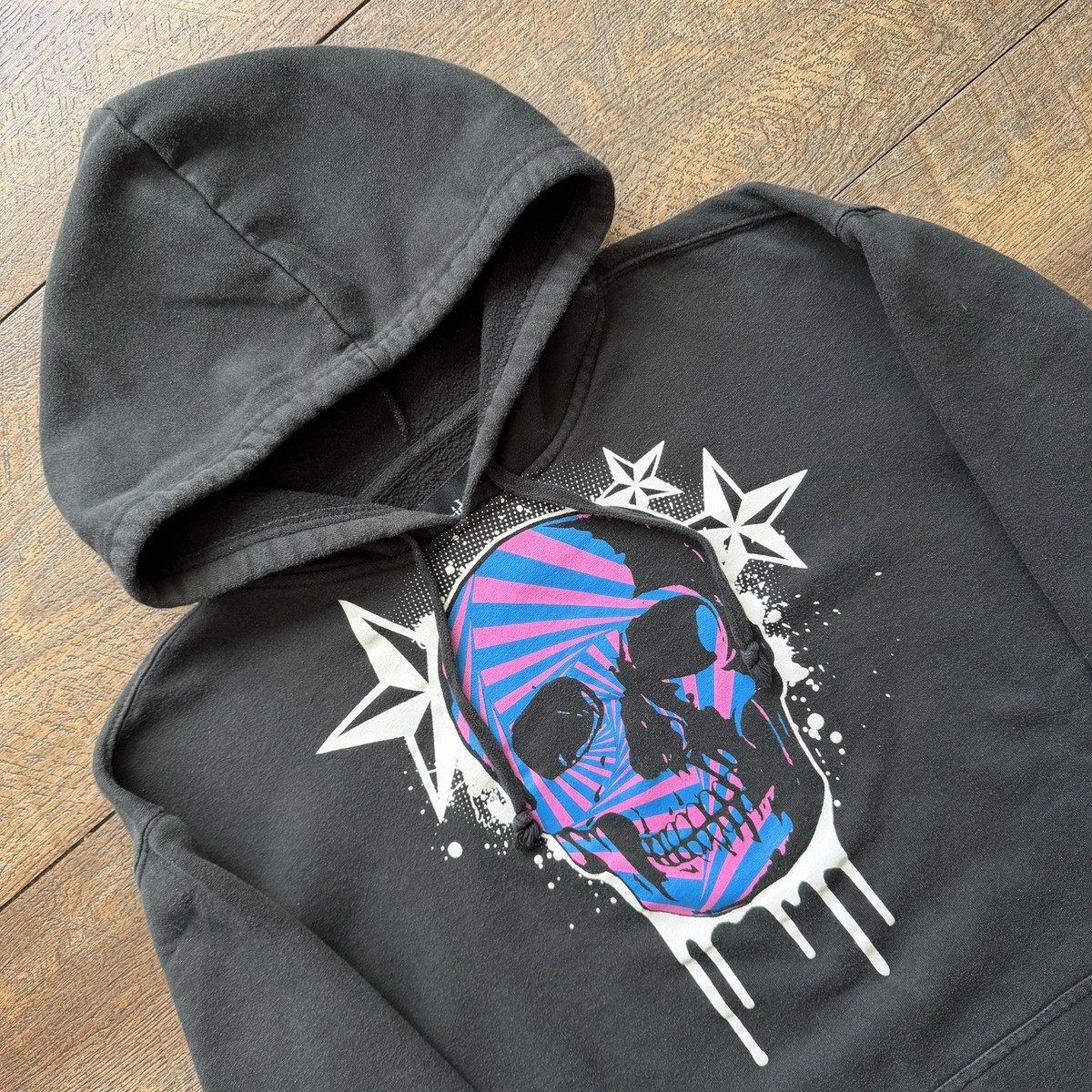 MADPUNKS スカジャン　骸骨　パンク系　平成ギャル男　刺繍　y2k VTG Y2K Mens XL Hybrid Apparel Norcal Star Skull Myspace Jesse