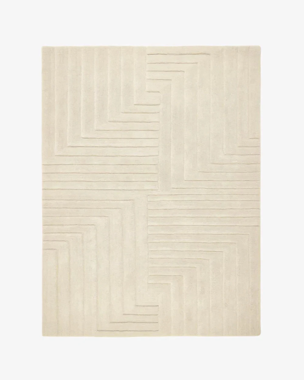 Hand Tufted Nz Wool Rug Color Cream Handmade Bedroom Design Luxury Carpet Rug