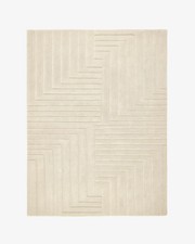 Hand Tufted Nz Wool Rug Color Cream Handmade Bedroom Design Luxury Carpet Rug