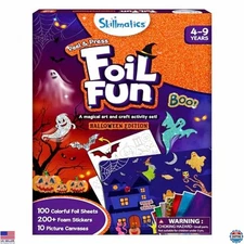Skillmatics Halloween Foil Fun - Mess-Free Art Kit for Kids Ages 4-9, DIY Craft