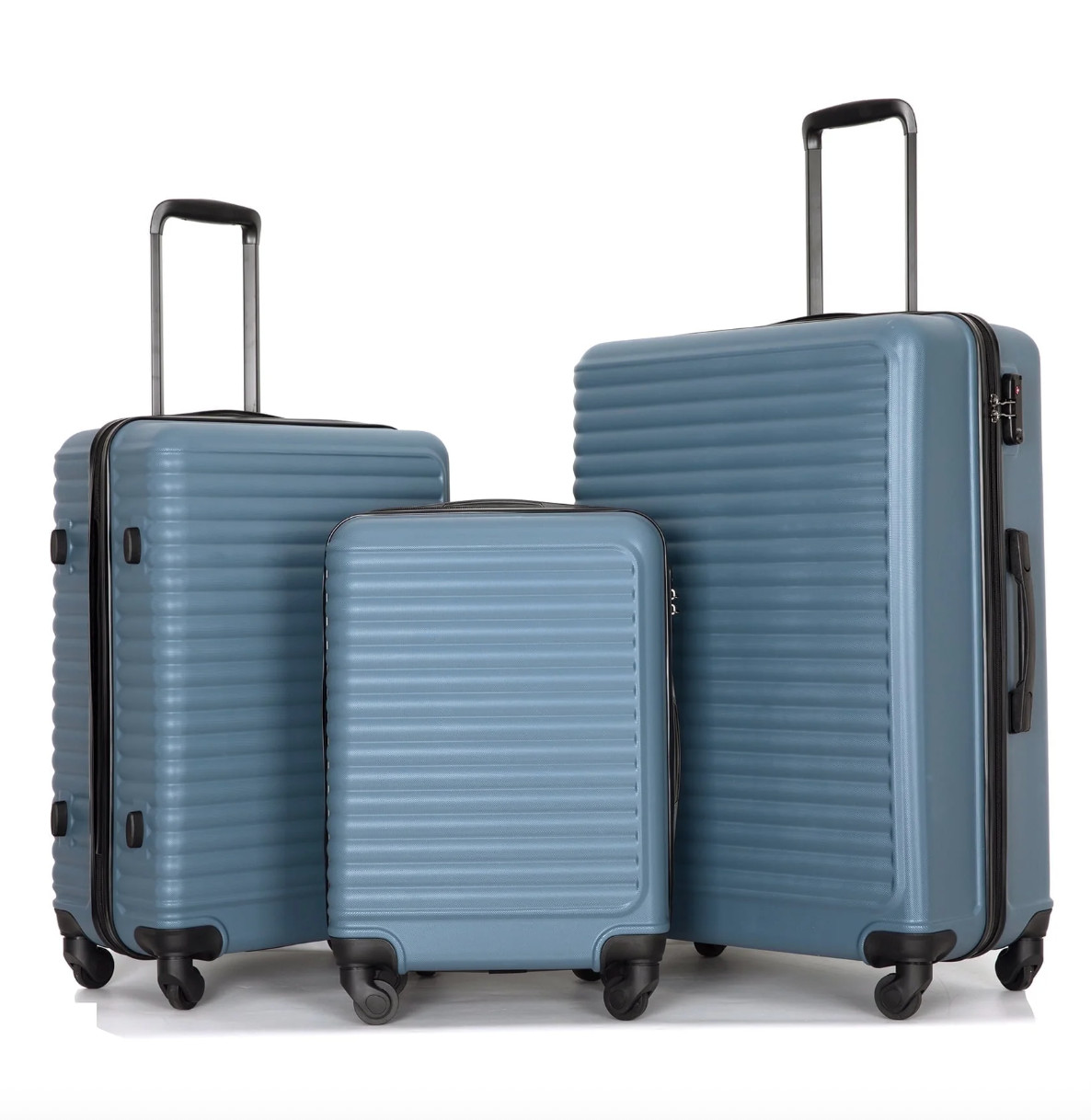 Juego De Maletas De Viaje 3 Piezas En Oferta Maleta Dura Con TSA Lock Azul NEW