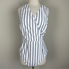 City Chic White Black Stripe Palm Beach One Piece NWT Medium 18 
