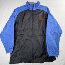 Nike Color Block Windbreaker Jacket Blue Black Pullover Size L