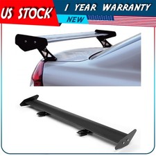 Black Aluminum Adjustable Gt Double Deck F1 Style Trunk Spoiler Wing