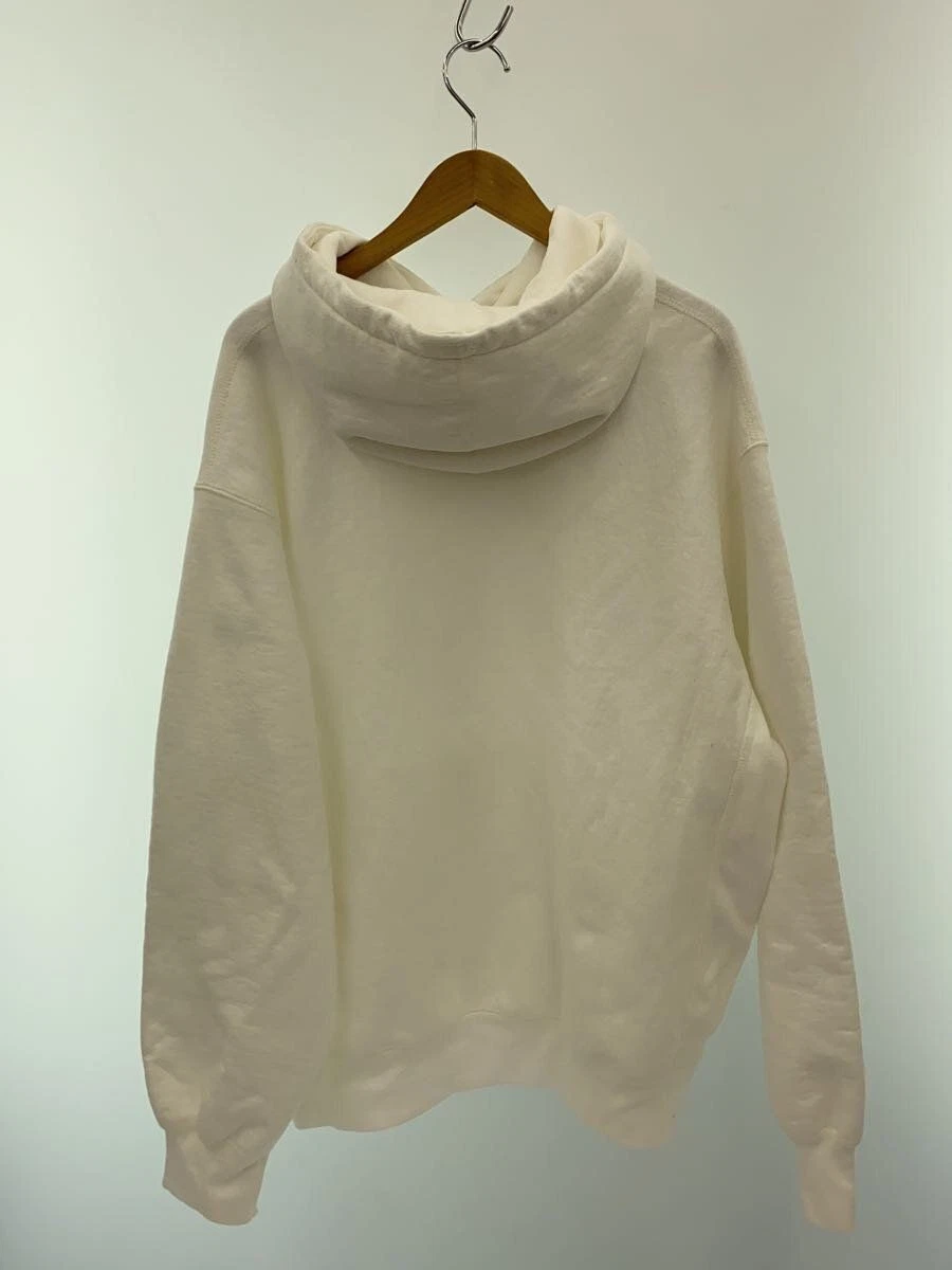 Felpa Supreme con cappuccio L cotone bianco usata