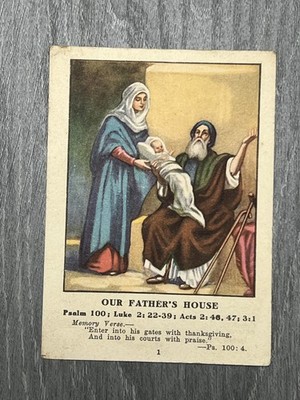 1919 Standard Publishing Co. Standard Picture Lesson Card Our Father's House