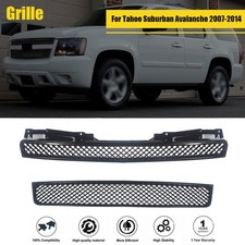 Front Upper Lower Grille Assembly Set Black For Chevrolet Tahoe 2007-2014