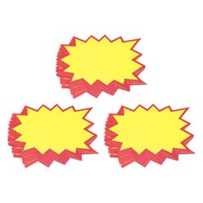 Star Burst Blank Star Burst Signs Price Tags Red Border Yellow Color 30 Pcs