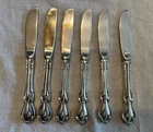 Set 6 Reed Barton Sterling Silver Handle Hampton Court Pattern Butter Knives