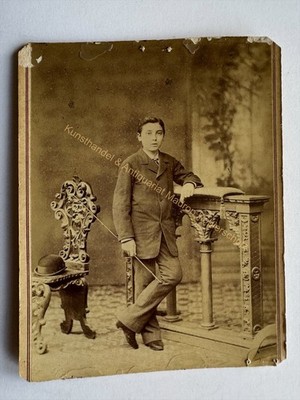 orig. KAB photo photograph old picture around 1875 man Mr. Young child Bologna