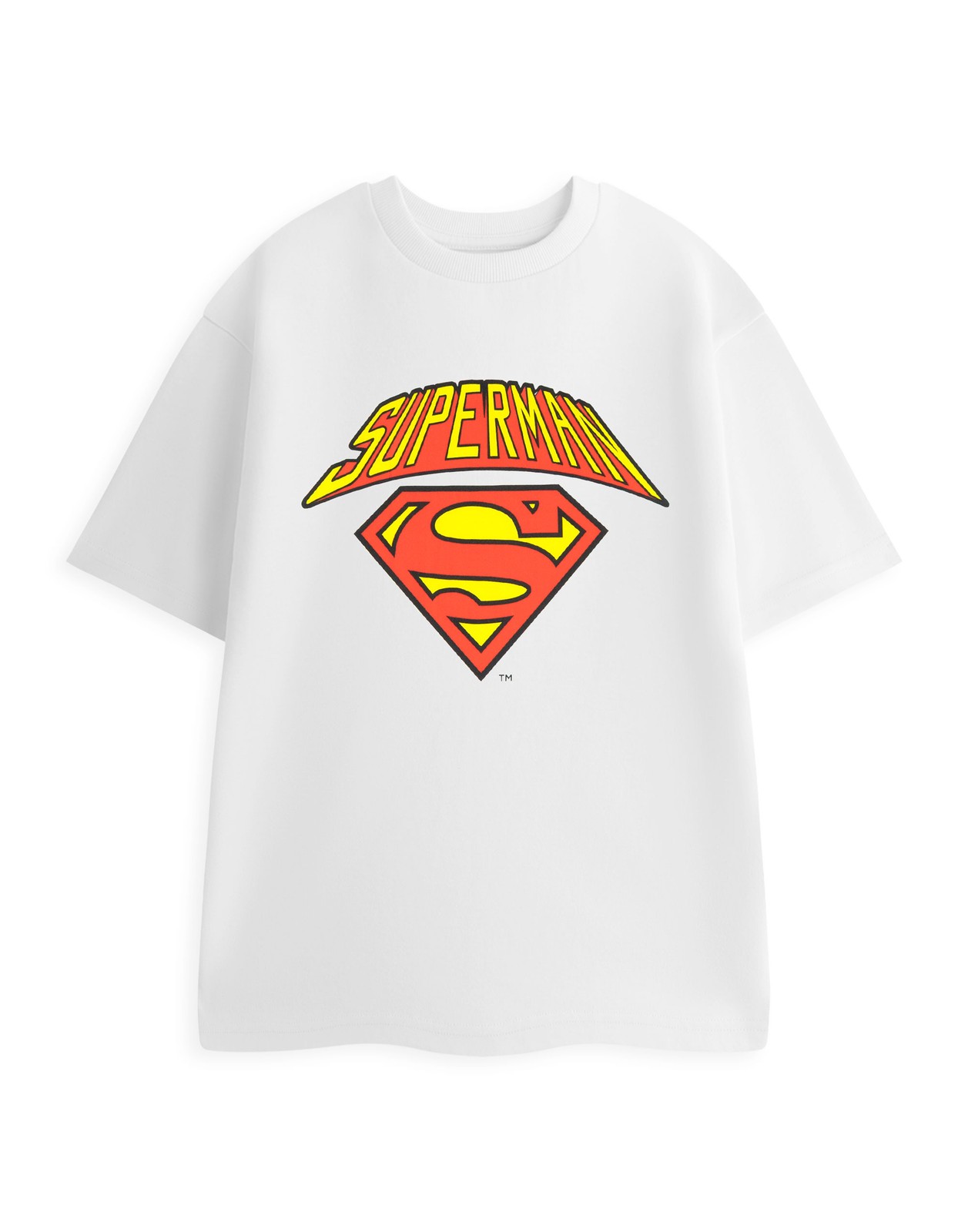 DC Comics Weiß Colligate Logo Kurzärmeliges T-Shirt Männer