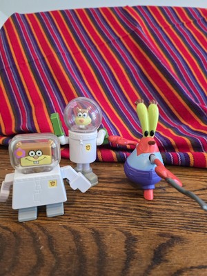 Lot Of 3 SpongeBob Squarepants Happy Meal Action Figures Sandy, Mr Krabs More