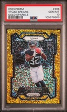 2023 Panini Prizm #396 Tyjae Spears Gold Sparkle #/24 PSA 10