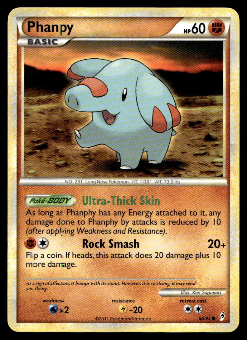 Phanpy Call of Legends Common 66/95 2011 Pokemon TCG