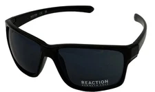 Kenneth Cole Reaction Men's Black Rectangle Wrap Plastic Sunglass KC1436-01A