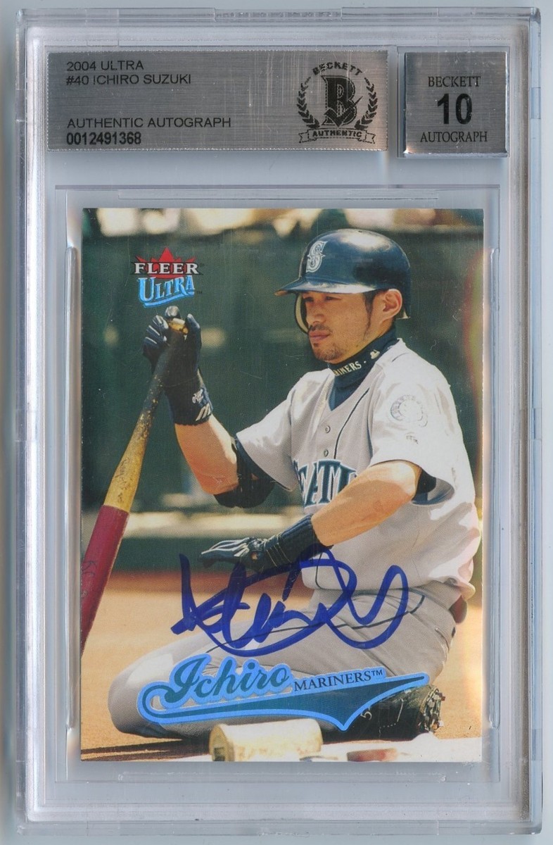 Ichiro Suzuki Signed 2004 Fleer Ultra #40 Mariners BGS 10 AUTO | eBay