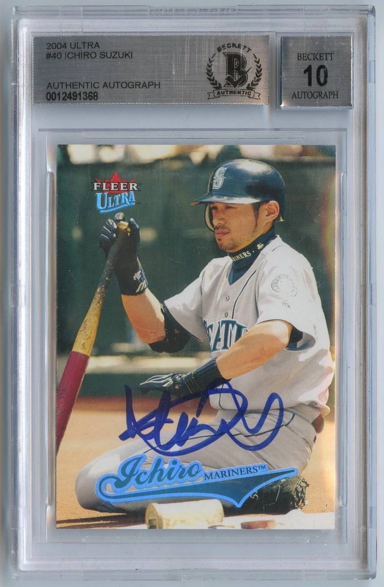 Fleer Ichiro Suzuki Autographed Baseball Sports Trading Cards for