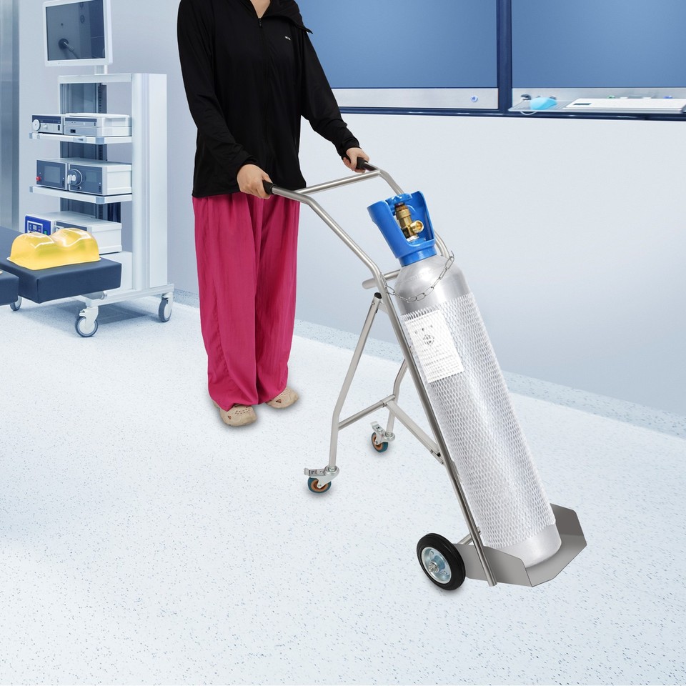 Oxygen Tank Cart Dolly Oxygen Cylinder Cart Freestanding Bottom Tray ...