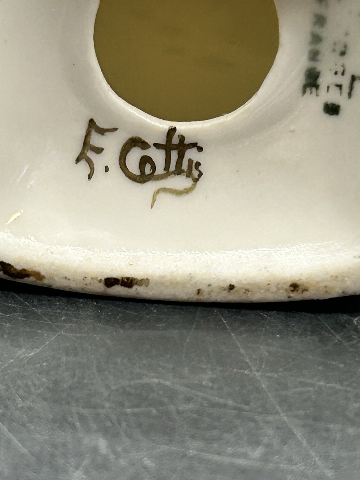 Antique PL Limoges France  Signed E. Cottis Salt, Pepper, Toothpick Holder