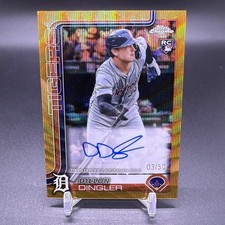 #/50! 🚨2025 Topps Chrome Dillon Dingler RC Gold Wave Detroit Tigers Rookie Auto