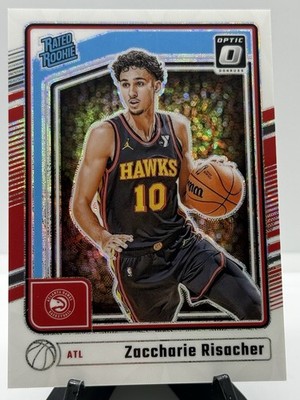 2024-25 Panini Optic #268 Zaccharie Risacher Rated Rookie White Scope /15 RC