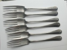 Vintage Silver Plated Cake Forks Set of Six EPNS 