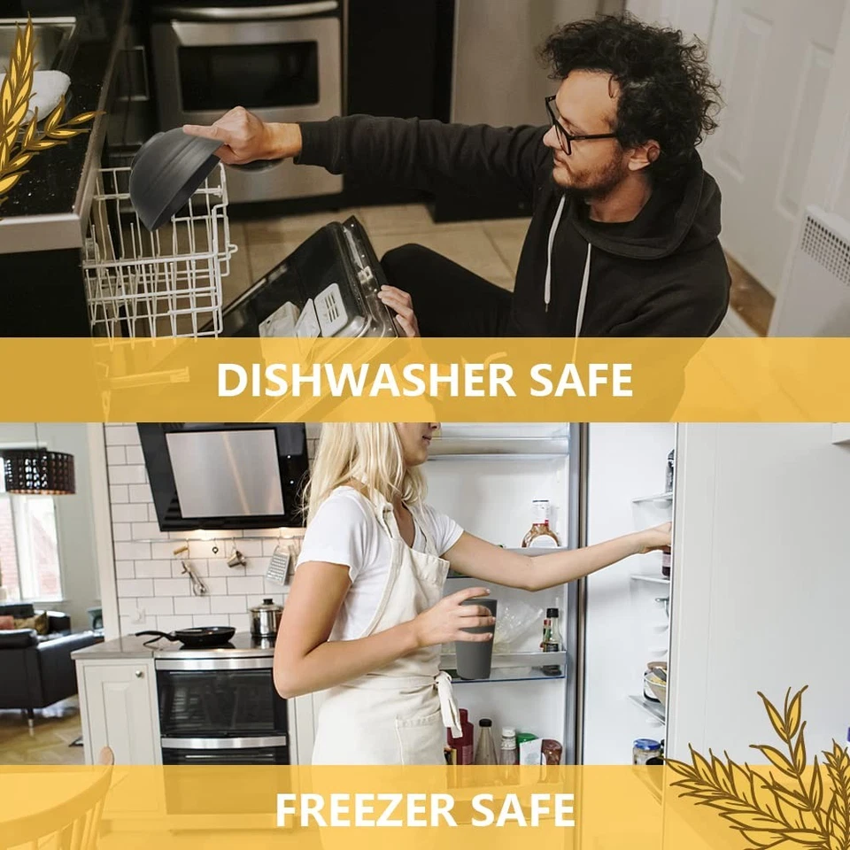 Juego de vajilla de paja de trigo de plástico de cocina de 32 piezas, servicio para 8, irrompible... Foto 4 de 4